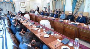 A delegation of the officers of Federal Board of Revenue meets with Prime Minister Muhammad Shehbaz Sharif.