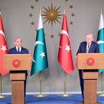 The President of Turkiye Recep Tayyip Erdogan and Prime Minister of Pakistan Muhammad Shehbaz Sharif in a joint Press Stakeout