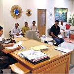 Regional Police Officer Bahawalpur Ghazi Muhammad Salahuddin listens to citizens' complaints and directs the concerned officers to take immediate action during a public complaint hearing