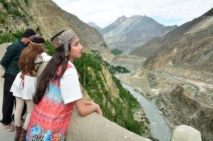 Tourists visit the historic Altit Fort, an architectural marvel dating back more than 1,100 years, in Altit town, Hunza Valley. The centuries-old heritage site, carefully preserved by local authorities, attracts both domestic and international visitors.