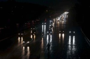 A view of thunder light during the first Monsoon rain that experienced in the federal capital.