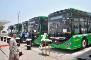 MPA Maulana Muhammad Ilyas Ahmad Chinioti and MPA Saqib Khan Chadhar launch10 Green Buses for Chiniot District