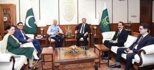 Hon'ble Chief Justice of Pakistan, Mr. Justice Yahya Afridi, in a meeting with Mr. Mohammad Naciri, Chief of Staff, UN Women, at the Supreme Court of Pakistan.