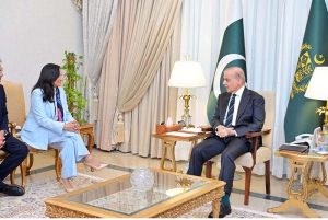 H.E. Ms. Anita Anand, Foreign Minister of Canada calls on Prime Minister Muhammad Shehbaz Sharif.