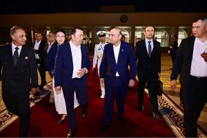 President Asif Ali Zardari departs from Manas International Airport for Pakistan after concluding his official visit to the Kyrgyz Republic. Marlen Mamataliyev, Speaker of the Kyrgyz Parliament, saw off the President at the airport.