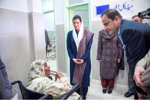 First Lady and MNA Bibi Asifa Bhutto Zardari inspects healthcare facilities during her visit to Spencer Eye Hospital in Lyari