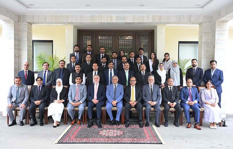 Federal Minister for Law and Justice Senator Azam Nazeer Tarar and Chairman NAB Lt. Gen (R) Nazir Ahmed in a group photo with the learned judges of the District Judiciary following the successful conclusion of the 2nd orientation session on the Anti-Money Laundering Framework