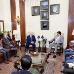 Sindh Chief Minister Syed Murad Ali Shah meets Rotary international President Mr, Larry A. Lunsford at the CM House to review ongoing polio eradication efforts in Sindh