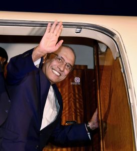 President Asif Ali Zardari departs from Manas International Airport for Pakistan after concluding his official visit to the Kyrgyz Republic. Marlen Mamataliyev, Speaker of the Kyrgyz Parliament, saw off the President at the airport.