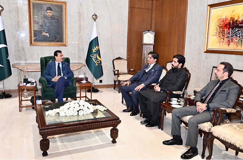Acting President Syed Yousuf Raza Gilani meets Sardar Ahmad Raza, educationist at Aiwan-e-Sadr