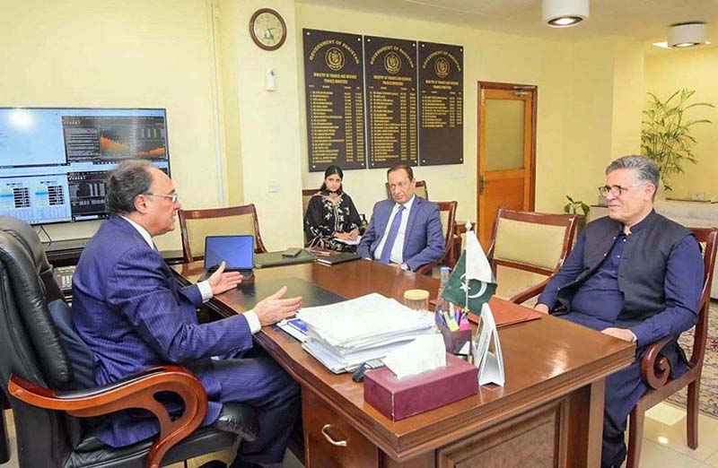 Federal Minister for Finance and Revenue, Senator Muhammad Aurangzeb, in a meeting with Pakistan’s Ambassador to the People’s Republic of China, Mr. Khalil Hashmi, to discuss Pakistan–China economic cooperation, investment promotion, and bilateral economic ties
