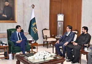 Acting President Syed Yousuf Raza Gilani meets Sardar Ahmad Raza, educationist at Aiwan-e-Sadr