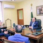 Federal Minister for Finance and Revenue, Senator Muhammad Aurangzeb, in a meeting with Pakistan’s Ambassador to the People’s Republic of China, Mr. Khalil Hashmi, to discuss Pakistan–China economic cooperation, investment promotion, and bilateral economic ties