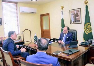Federal Minister for Finance and Revenue, Senator Muhammad Aurangzeb, in a meeting with Pakistan’s Ambassador to the People’s Republic of China, Mr. Khalil Hashmi, to discuss Pakistan–China economic cooperation, investment promotion, and bilateral economic ties