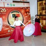 Students of University of Agriculture Faisalabad (UAF) are presenting tableau for receiving Chinese Ambassador, Jiang Zaidong warmly during his visit to Confucius Institute University of Agriculture Faisalabad (UAF)
