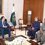 Acting President Syed Yousuf Raza Gilani meets Usman Bhatti, former Member of the Punjab Assembly at Aiwan-e-Sadr