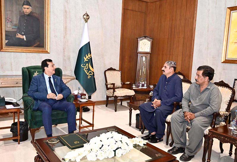 Acting President Syed Yousuf Raza Gilani meets Usman Bhatti, former Member of the Punjab Assembly at Aiwan-e-Sadr