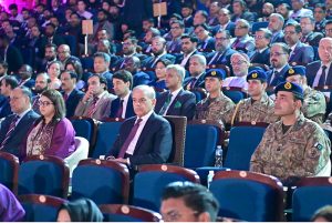 Prime Minister Muhammad Shehbaz Sharif and Chief of Army Staff and Chief of Defence Forces Field Marshall Syed Asim Munir attending the Indus RAS Expo 2026