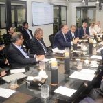 Federal Minister for Finance and Revenue, Senator Muhammad Aurangzeb, holding a meeting with members of the Pakistan Business Council (PBC) to discuss Pakistan’s economic outlook, reform agenda, and policy continuity