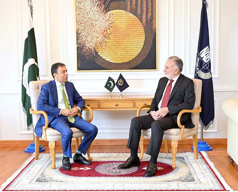 Chairman Competition Commission of Pakistan (CCP), Farid Ahmed Tarar, in a meeting with Chairman NAB Lt Gen (R) Nazir Ahmed at NAB (HQ)
