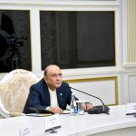 President Asif Ali Zardari in a meeting with Marlen Mamataliyev, Speaker of the Kyrgyz Parliament and senior MPs, at the State House Congress Hall