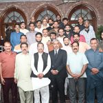 Group photo of Advocate General Punjab Muhammad Amjad Pervez with the staff of the Advocate General's Office on the occasion of his farewell meeting at his office