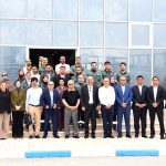 Federal Minister for National Food Security and Research Rana Tanveer Hussain poses for a group photograph with the management and officials of Pakistan Maroc Phosphore S.A. (PMP) during his visit to the fertilizer plant in Jorf Lasfar
