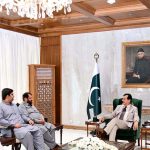 Acting President Syed Yousuf Raza Gilani in a meeting with former MPA Mian Jhangir Pirzada Bhutta at Aiwan-e-Sadr