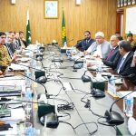 Federal Minister for Planning, Development and Special Initiatives and Chairman of the National Logistics Board (NLB), Ahsan Iqbal, chairing the 68th meeting of the National Logistics Board in the federal capital
