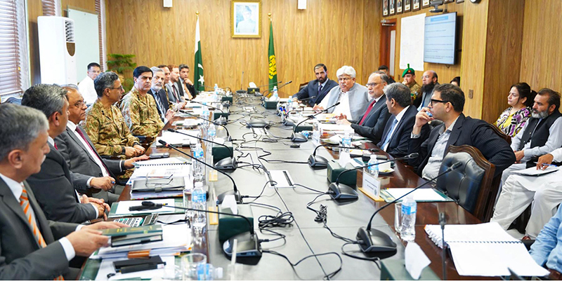 Federal Minister for Planning, Development and Special Initiatives and Chairman of the National Logistics Board (NLB), Ahsan Iqbal, chairing the 68th meeting of the National Logistics Board in the federal capital