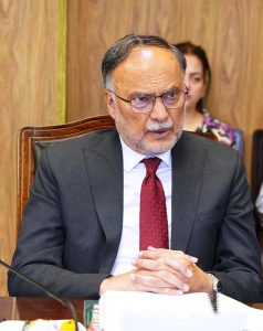 Federal Minister for Planning, Development and Special Initiatives and Chairman of the National Logistics Board (NLB), Ahsan Iqbal, chairing the 68th meeting of the National Logistics Board in the federal capital