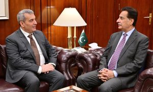 Ambassador of the Republic of Azerbaijan Mr. Khazar Farhadov called on Speaker National Assembly Sardar Ayaz Sadiq at Parliament House in the federal capital