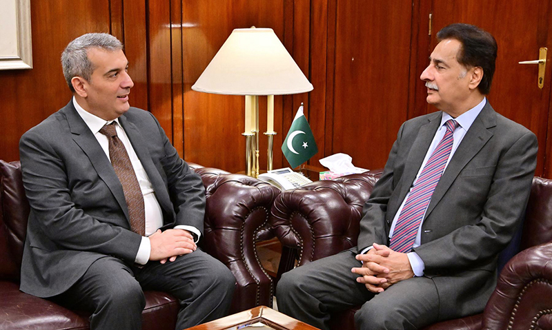 Ambassador of the Republic of Azerbaijan Mr. Khazar Farhadov called on Speaker National Assembly Sardar Ayaz Sadiq at Parliament House in the federal capital