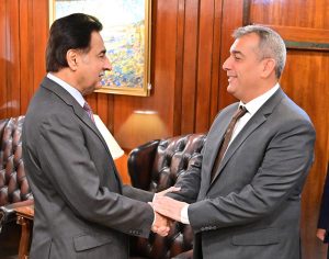 Ambassador of the Republic of Azerbaijan Mr. Khazar Farhadov called on Speaker National Assembly Sardar Ayaz Sadiq at Parliament House in the federal capital
