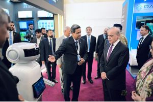 Prime Minister Muhammad Shehbaz Sharif and Chief of Army Staff and Chief of Defence Forces Field Marshall Syed Asim Munir visit stalls at exhibition in the Indus RAS Expo 2026