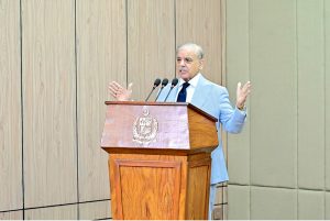 Prime Minister Muhammad Shehbaz Sharif addresses National Workshop on Balochistan. APP/ABB/FHA