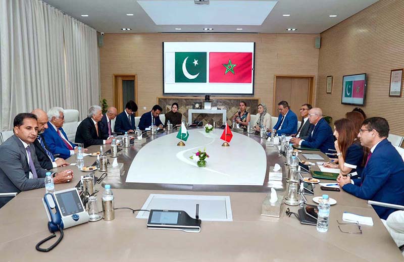 Federal Minister for National Food Security and Research Rana Tanveer Hussain holds a meeting with Ahmed El Bouari, Minister of Agriculture, Fisheries, Rural Development and Forests of the Kingdom of Morocco, to discuss enhancing bilateral cooperation in agriculture, food security, agricultural trade, livestock development, and capacity building