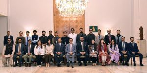 Chairman Senate Syed Yousuf Raza Gilani in a group photo with the participants of 20th National Workshop Balochistan, at Aiwan-e-Sadr.
