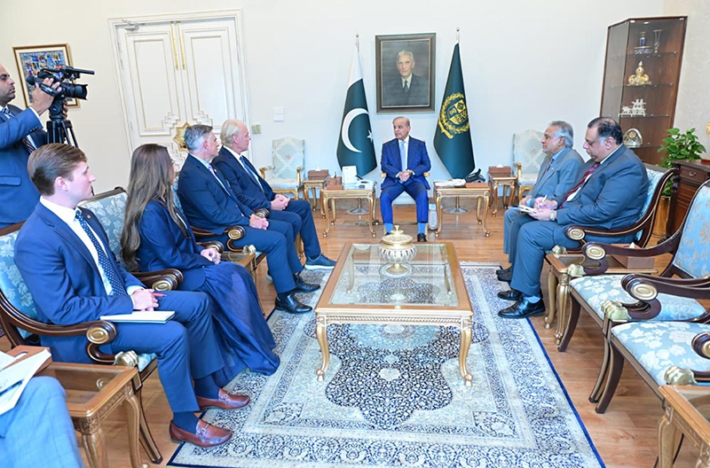 A delegation of the businessmen from the United States of America meet with Prime Minister Muhammad Shehbaz Sharif