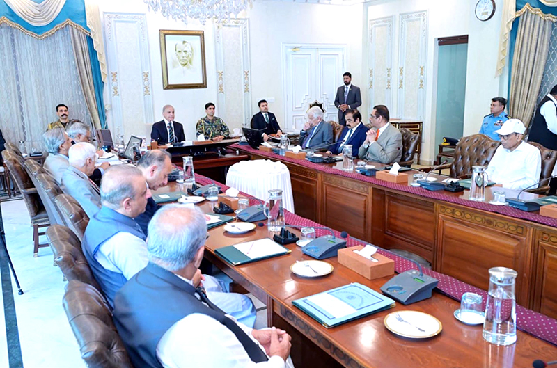 Prime Minister Muhammad Shehbaz Sharif chairs a meeting of the Federal Cabinet