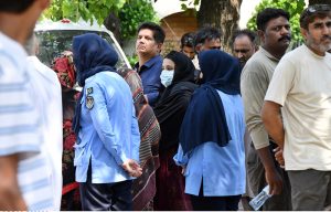 Bodies of newborn babies are shifted from the morgue to an ambulance following a tragic fire at the Mother and Child Health (MCH) Ward of Pakistan Institute of Medical Sciences (PIMS), which claimed the lives of 14 newborn babies
