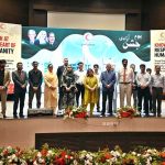 Chairperson of the Pakistan Red Crescent Society (PRCS), Farzana Naek, poses for a group photograph with participants during a seminar marking International Youth Day and International Humanitarian Law (IHL) Day at PRCS