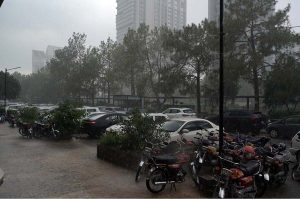 A view of heavy rainfall in the Federal Capital
