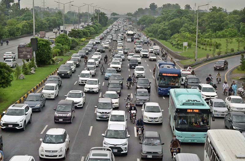 A massive traffic jam on Islamabad Expressway during peak time in the Federal Capital