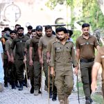 Security personnel seen outside the Mother and Child Health Ward at the Pakistan Institute of Medical Sciences (PIMS)