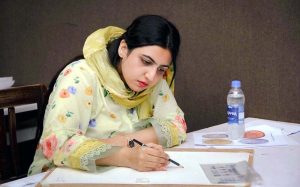 Students giving entry test 2026-27 for Various Art and Design Degree Programs at University of Art & Design and Heritage, Jamshoro