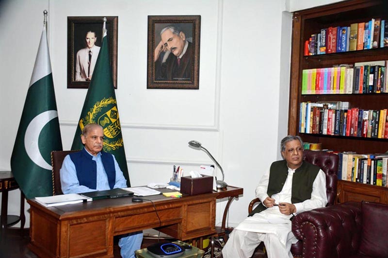 Prime Minister Muhammad Shehbaz Sharif chairs a meeting regarding recent monsoon rains and reviews progress of relief andrehabilitation activities