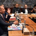 Federal Minister for Climate Change and Environmental Coordination Dr. Musadik Malik delivers the keynote address at an event titled “Living with Floods in a Climate Change Present,” organized by the AGHS Legal Aid Cell