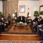 President Asif Ali Zardari in a meeting with Malaysia's Minister for Home Affairs, Datuk Seri Saifuddin Nasution bin Ismail, at Aiwan-e-Sadr