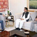 Chairman Senate, Syed Yousuf Raza Gilani in a meeting with Speaker National Assembly Sardar Ayaz Sadiq and deputy speaker national assembly Syed Ghulam Mustafa Shah at his residence